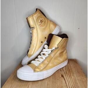 CTAS Alpha Hi Aged Mens 6.5 Shoes Sneakers Gold Leather High Top Converse